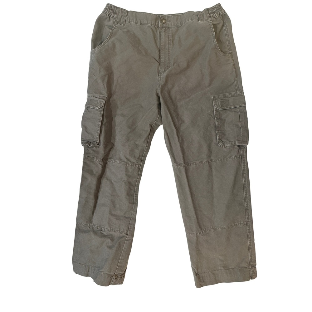 Cabelas Trail Hiker Cargo Pants Men‎ 38 Gray Elastic Waist Gorpcore Hunting Camp